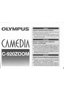 Olympus C 920 Zoom manual. Camera Instructions.